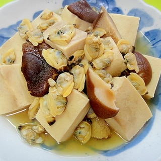 高野豆腐とあさり干し椎茸の煮物